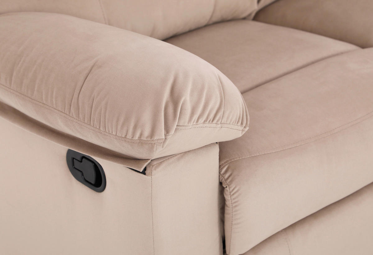 ECKSOFA Beige Webstoff  - Beige/Schwarz, Basics, Kunststoff/Textil (216/159cm) - P & B