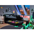 BOXSPRINGBETT 120/200 cm,  in Schwarz  - Silberfarben/Schwarz, Trend, Kunststoff/Textil (120/200cm) - Xora