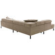 ECKSOFA in Cord Taupe  - Taupe/Schwarz, KONVENTIONELL, Textil/Metall (219/311cm) - Hom`in