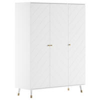  KINDERKLEIDERSCHRANK Weiß  - Goldfarben/Weiß, MODERN, Holzwerkstoff/Kunststoff (150/200/59cm) - MID.YOU