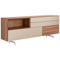 ANRICHTE Nussbaumfarben  212,9/79,6/41,8 cm  - Edelstahlfarben/Nussbaumfarben, Design, Glas/Holz (212,9/79,6/41,8cm) - TEAM 7