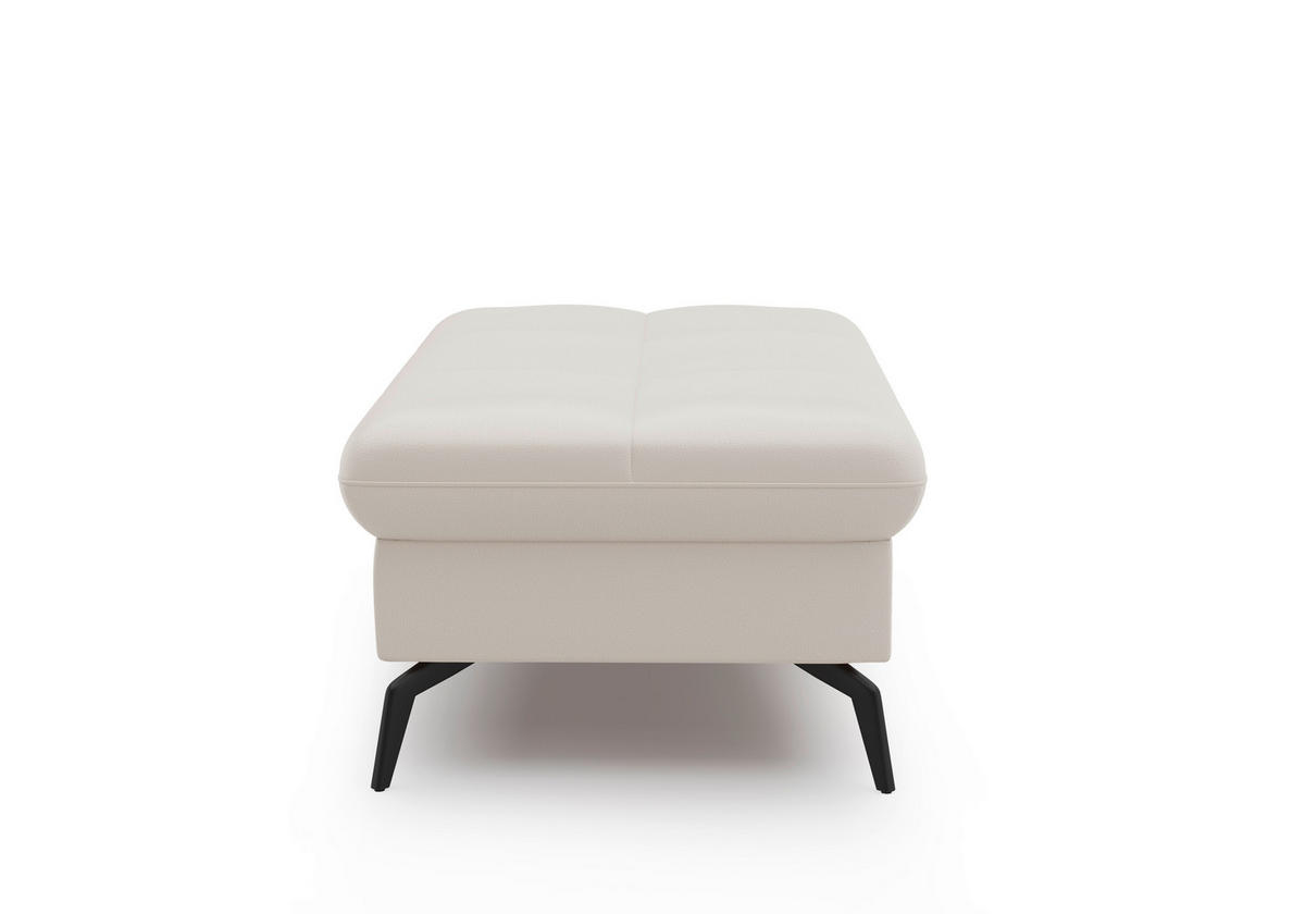 HOCKER Echtleder Weiß  - Schwarz/Weiß, KONVENTIONELL, Leder/Metall (102/47/69cm) - Sit & More