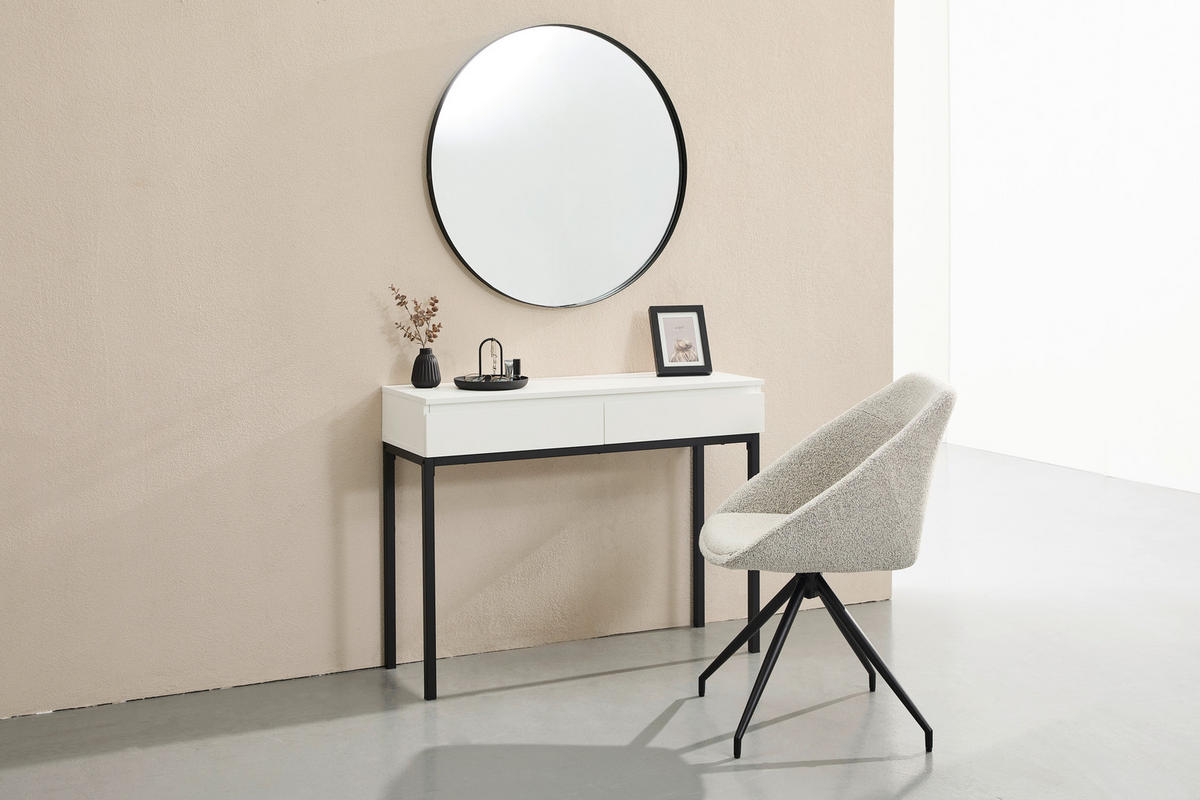 KONZOLOVÝ STOLEK, černá, bílá, kov, kompozitní dřevo, 100/35/77 cm - bílá/černá, Design, kov/kompozitní dřevo (100/35/77cm) - home24