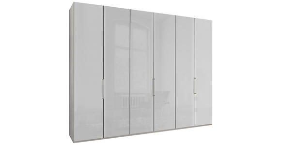 DREHTÜRENSCHRANK 300/236/58 cm,  in Weiß, 3-türig  - Chromfarben/Weiß, KONVENTIONELL, Glas/Holzwerkstoff (300/236/58cm) - Dieter Knoll