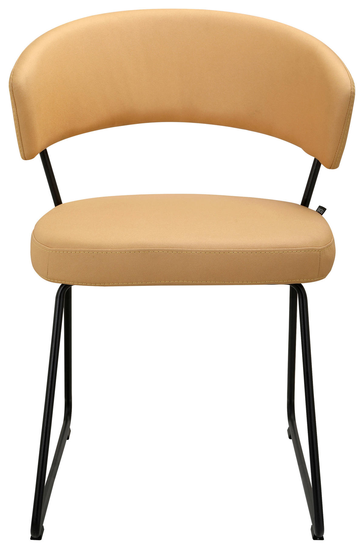 STUHL - Sandfarben/Schwarz, Design, Textil/Metall (56,5/77/58cm) - Novel