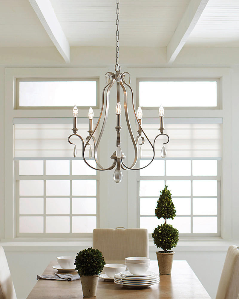 KRONLEUCHTER  63.5/91.4 cm   - Silberfarben, Konventionell, Metall (63.5/91.4cm) - Elstead Lighting