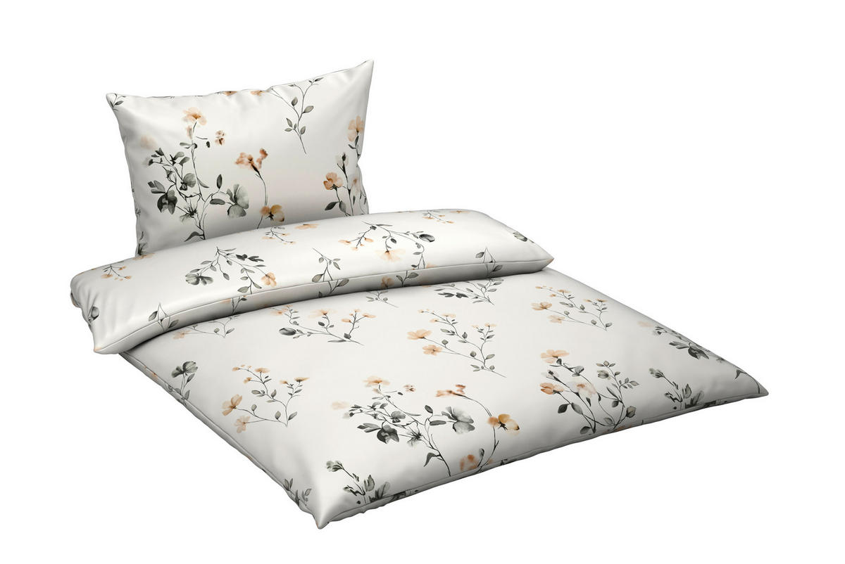 WENDEBETTWÄSCHE Mavie Satin 140/200 cm  - Naturfarben, KONVENTIONELL, Textil (140/200cm) - Esposa