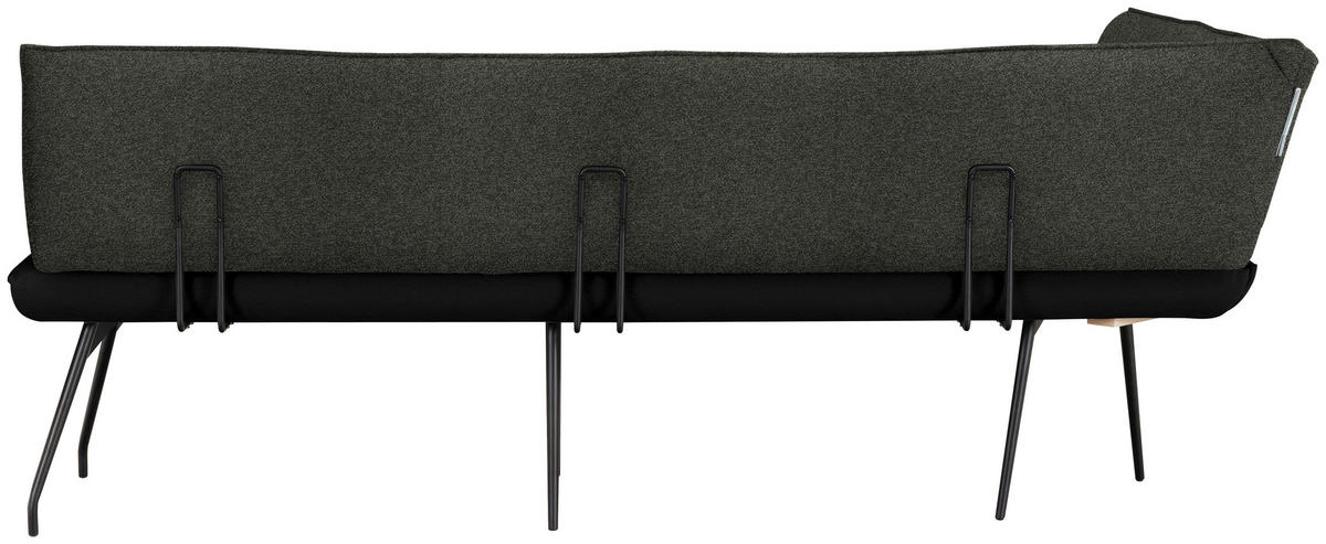 ECKBANK 165/225 cm  in Schwarz  - Schwarz, Design, Textil/Metall (165/225cm) - Moderano