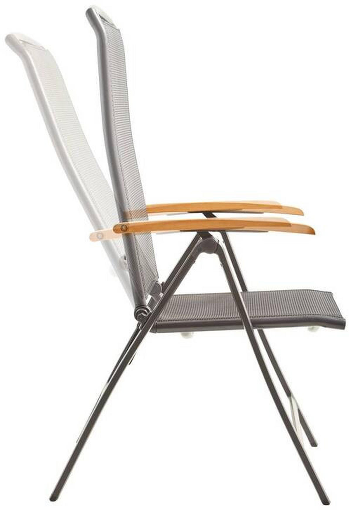 VRTNA SKLOPIVA STOLICA  antracit, crna  drvo, metal, tekstil      - crna/antracit, Basics, drvo/metal (63/116/60cm) - Ambia Garden