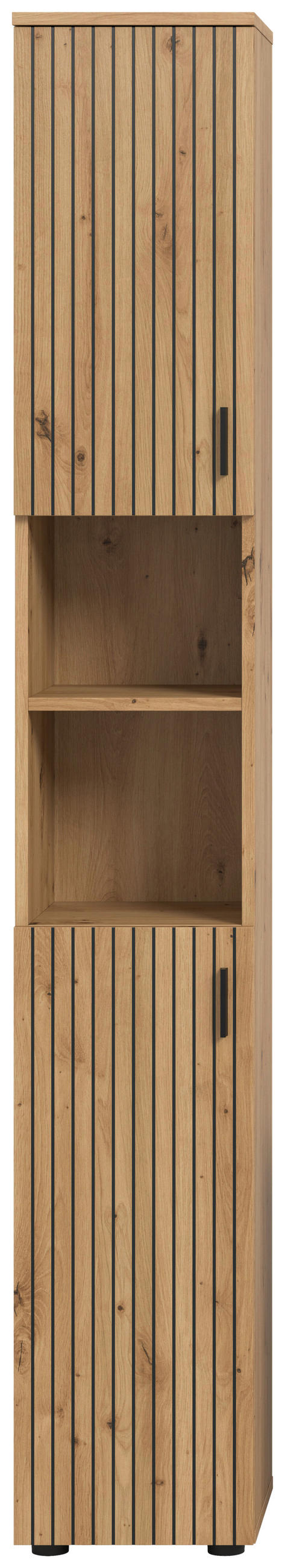 HOCHSCHRANK 30/192/30 cm  - Schwarz/Eiche Artisan, Basics, Holzwerkstoff/Kunststoff (30/192/30cm) - MID.YOU