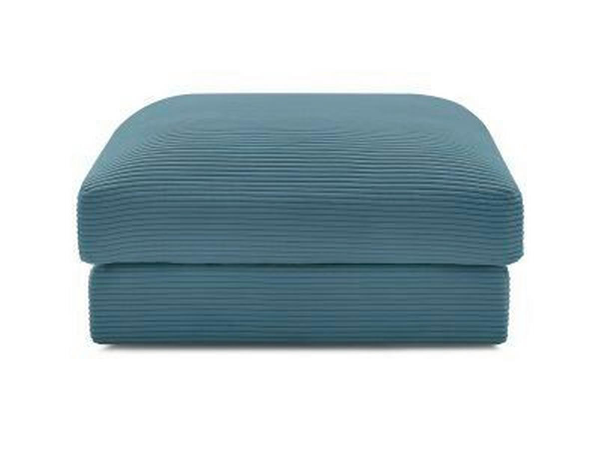 HOCKER LEONARD Cord Hellblau  - Schwarz/Hellblau, MODERN, Kunststoff/Textil (86/43/86cm)