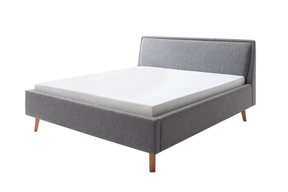 POLSTERBETT FRIEDA 140/200 cm  in Grau  - Eichefarben/Grau, MODERN, Holz/Textil (140/200cm) - Livetastic