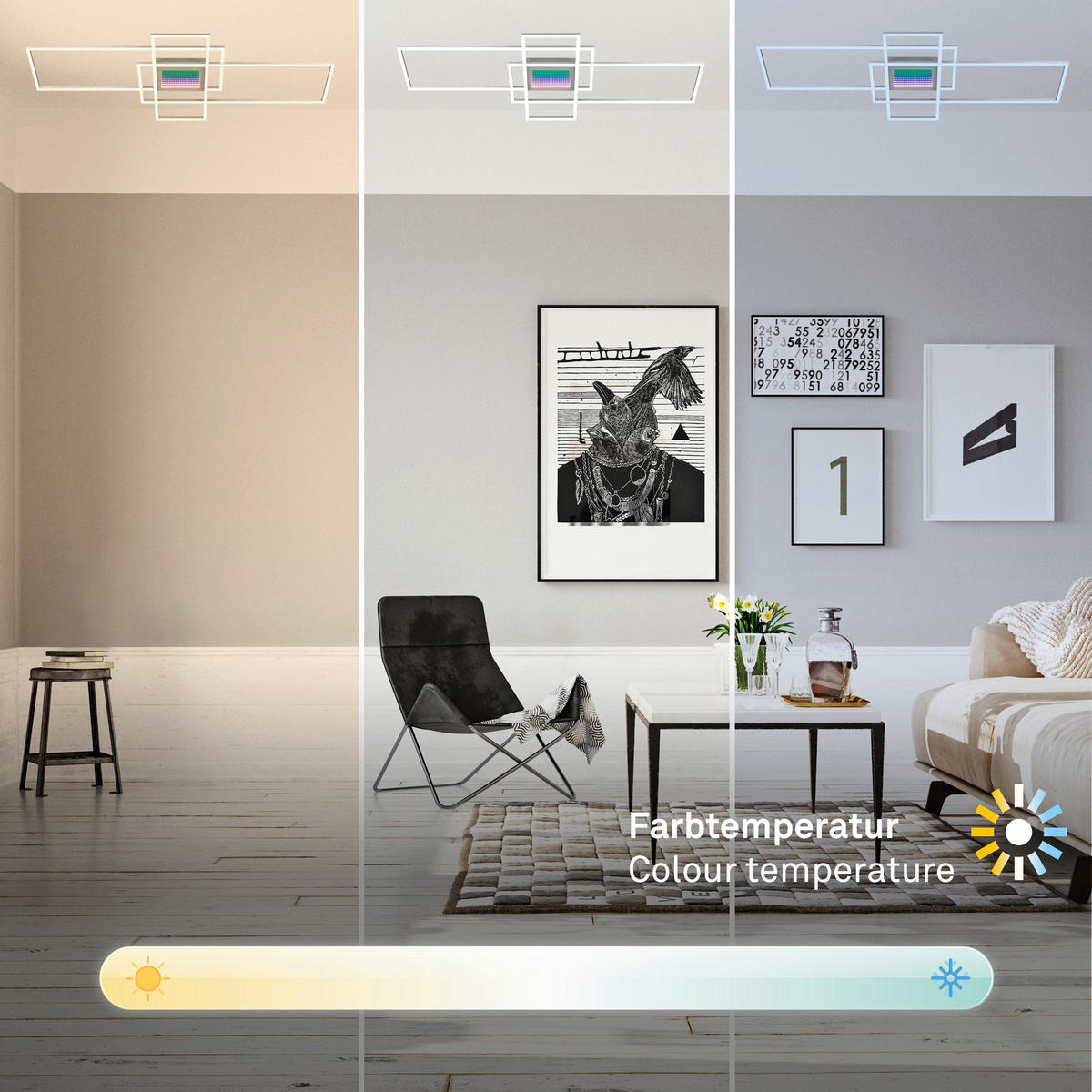 LED-DECKENLEUCHTE Misy 111/42/6,5 cm  - Chromfarben/Alufarben, Design, Kunststoff/Metall (111/42/6,5cm)