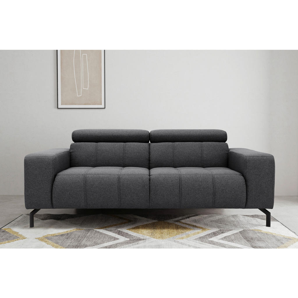 Thumbnail - Mid.you 2-Sitzer-Sofa, Grau, Textil, Uni, 208x79x104 cm, Made in EU, FSC Mix, Rücken echt, Wohnzimmer, Sofas & Couches, ...
