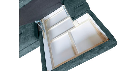 WOHNLANDSCHAFT Blau Struktur - Blau/Schwarz, KONVENTIONELL, Textil/Metall (253/357/188cm) - Carryhome