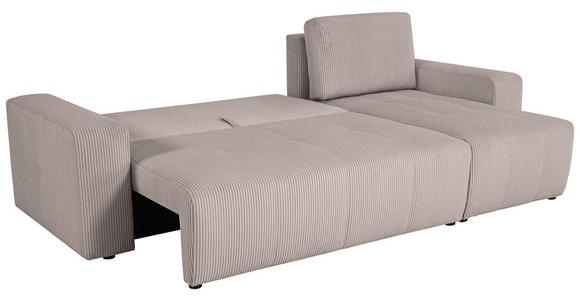 ECKSCHLAFSOFA  mit Cord Hellbraun  - Hellbraun/Schwarz, KONVENTIONELL, Textil (248/146cm) - Xora