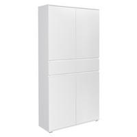 MEHRZWECKSCHRANK 100/200/37 cm  in Weiß  - Silberfarben/Weiß, KONVENTIONELL, Holzwerkstoff/Kunststoff (100/200/37cm) - Xora