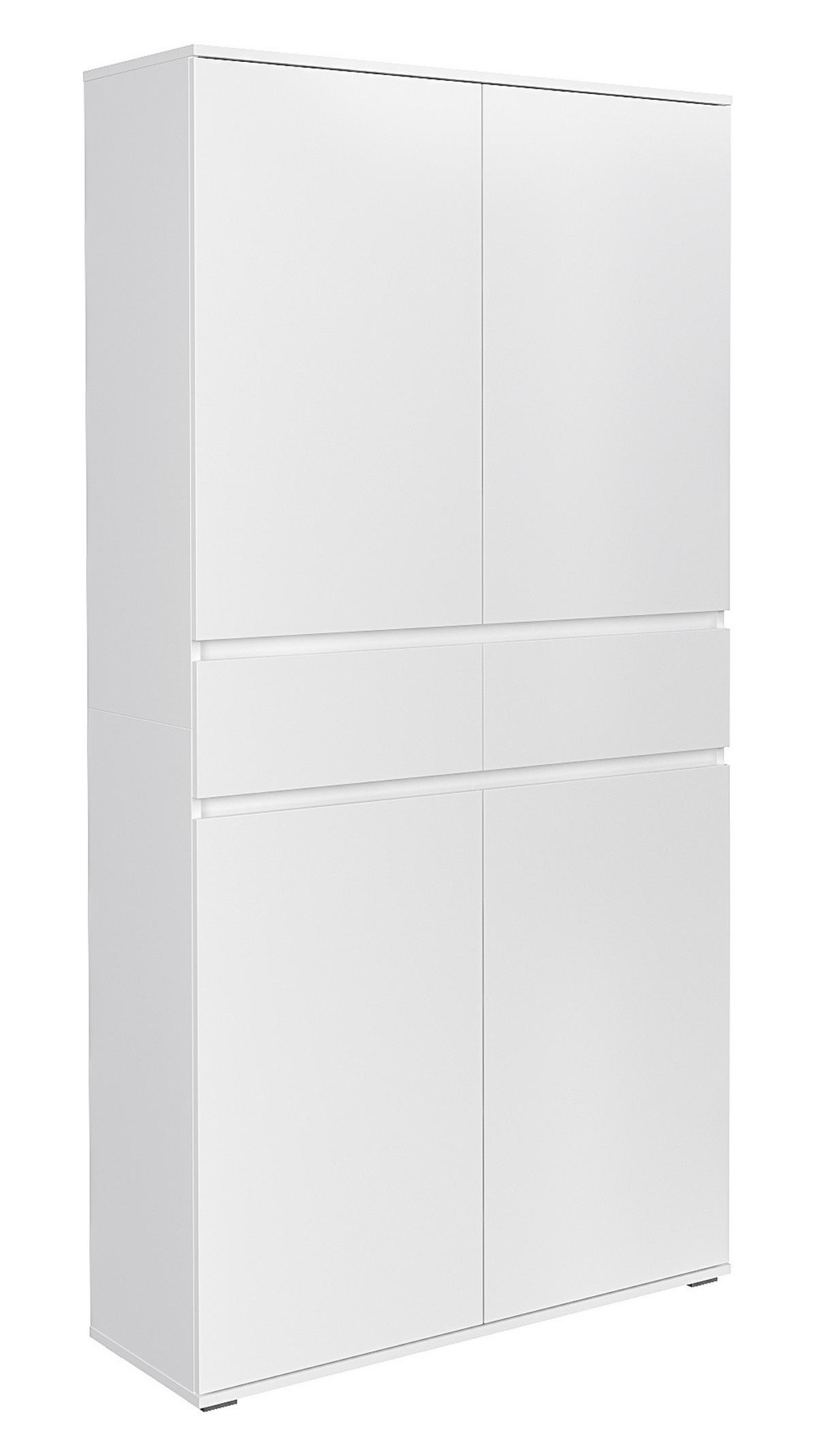 MEHRZWECKSCHRANK 100/200/37 cm  in Weiß  - Silberfarben/Weiß, KONVENTIONELL, Holzwerkstoff/Kunststoff (100/200/37cm) - Xora