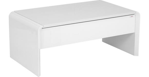 COUCHTISCH in Glas, Holzwerkstoff 110/60/45-71 cm  - Weiß, Design, Glas/Holzwerkstoff (110/60/45-71cm) - Xora