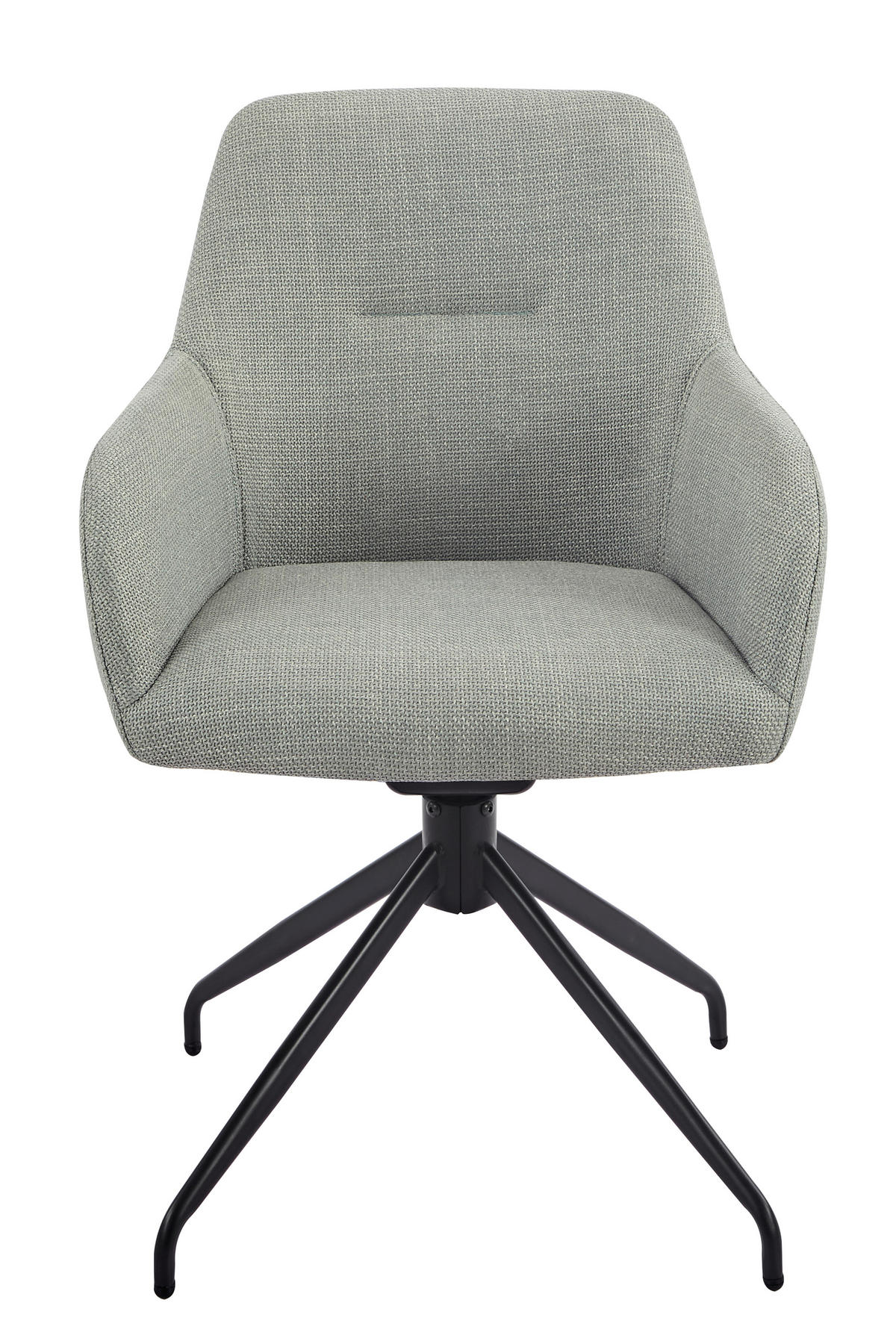 ARMLEHNSTUHL-SET 2 Stück erweiterbar, Sitzfläche 360° drehbar Webstoff, Mikrofaser  - Schwarz/Mintgrün, MODERN, Textil/Metall (56/83/60cm) - MID.YOU