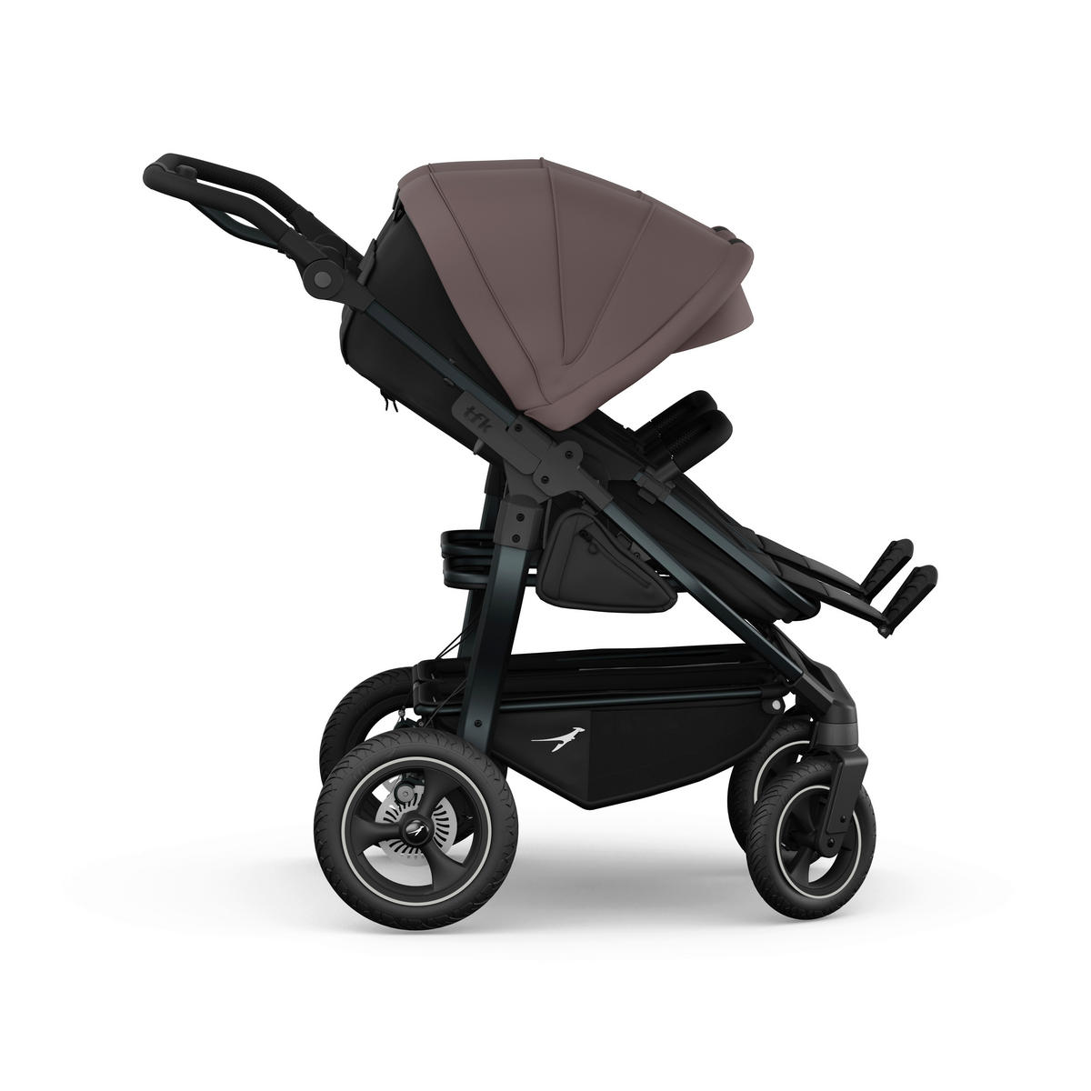 KOMBIKINDERWAGEN Duo 2-in-1 Kombi  - Anthrazit/Braun, Basics, Textil/Metall (79/111/110cm) - TFK