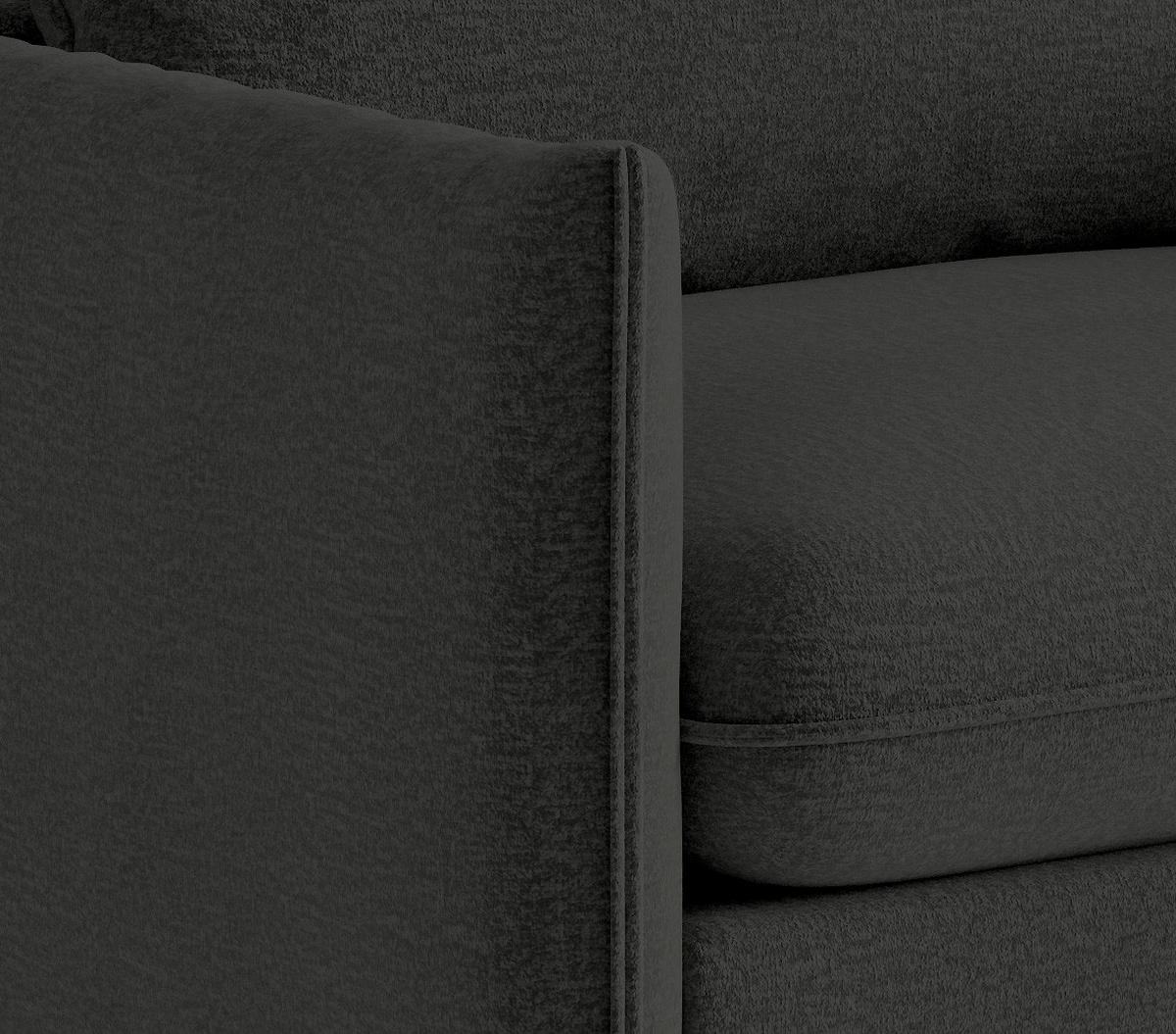 SITZGARNITUR Flachgewebe Dunkelgrau  - Dunkelgrau/Schwarz, Design, Textil (215/85/92cm) - Livetastic