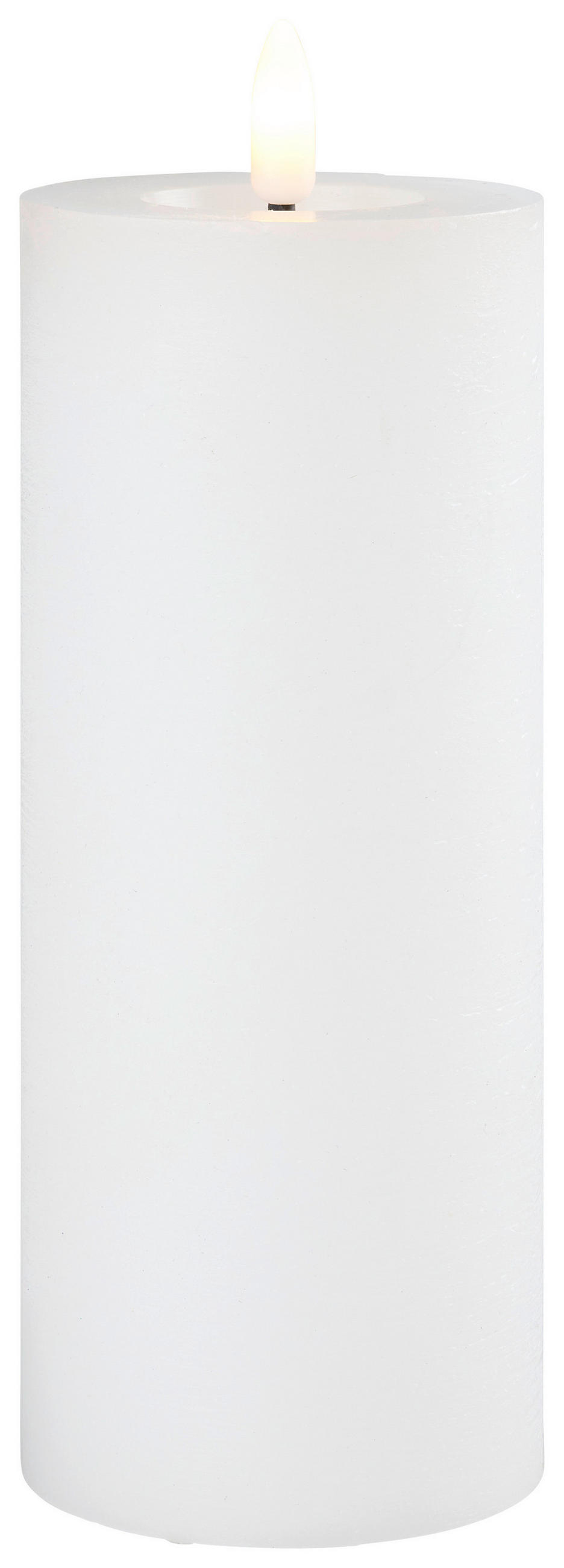 LED-SVEČA - bela, Basics, umetna masa/naravni materiali (7/19cm) - Ambia Home