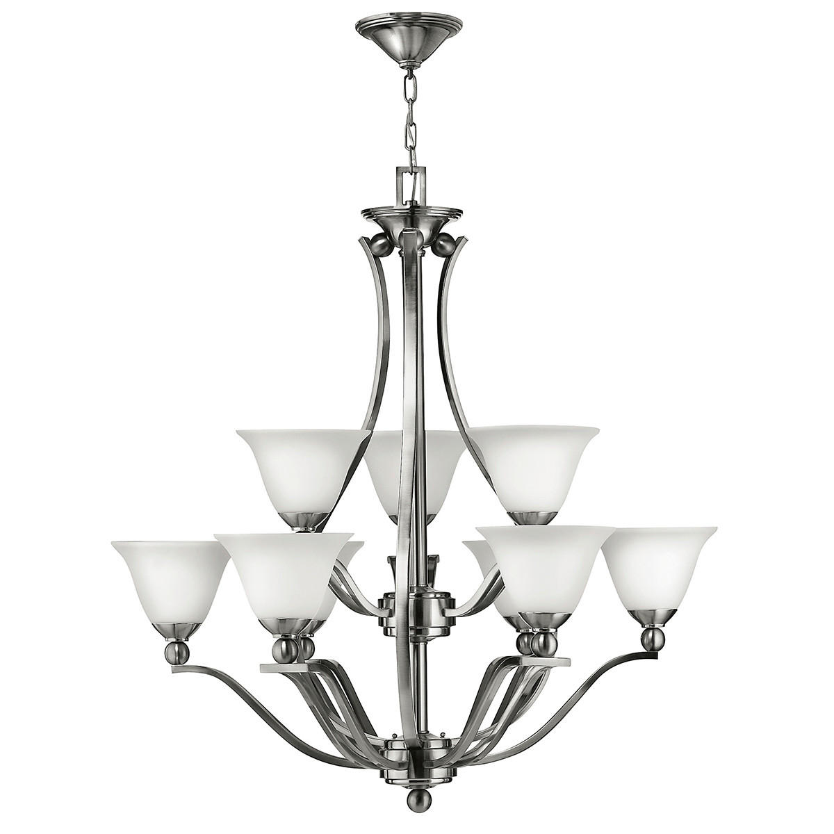TAKKRONA Elstead Bolla 88.9/107.5 cm  - nickelfärgad, Basics, metall/glas (88.9/107.5cm) - Elstead Lighting