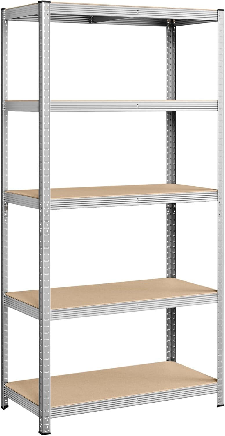 SCHWERLASTREGAL  - Hellbraun/Silberfarben, Basics, Holzwerkstoff/Metall (100/200/50cm)