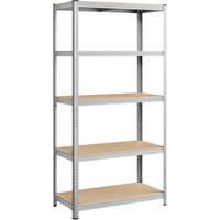 REGÁL NA TĚŽKÉ NÁKLADY - barvy stříbra/světle hnědá, Basics, kov/kompozitní dřevo (100/200/50cm)