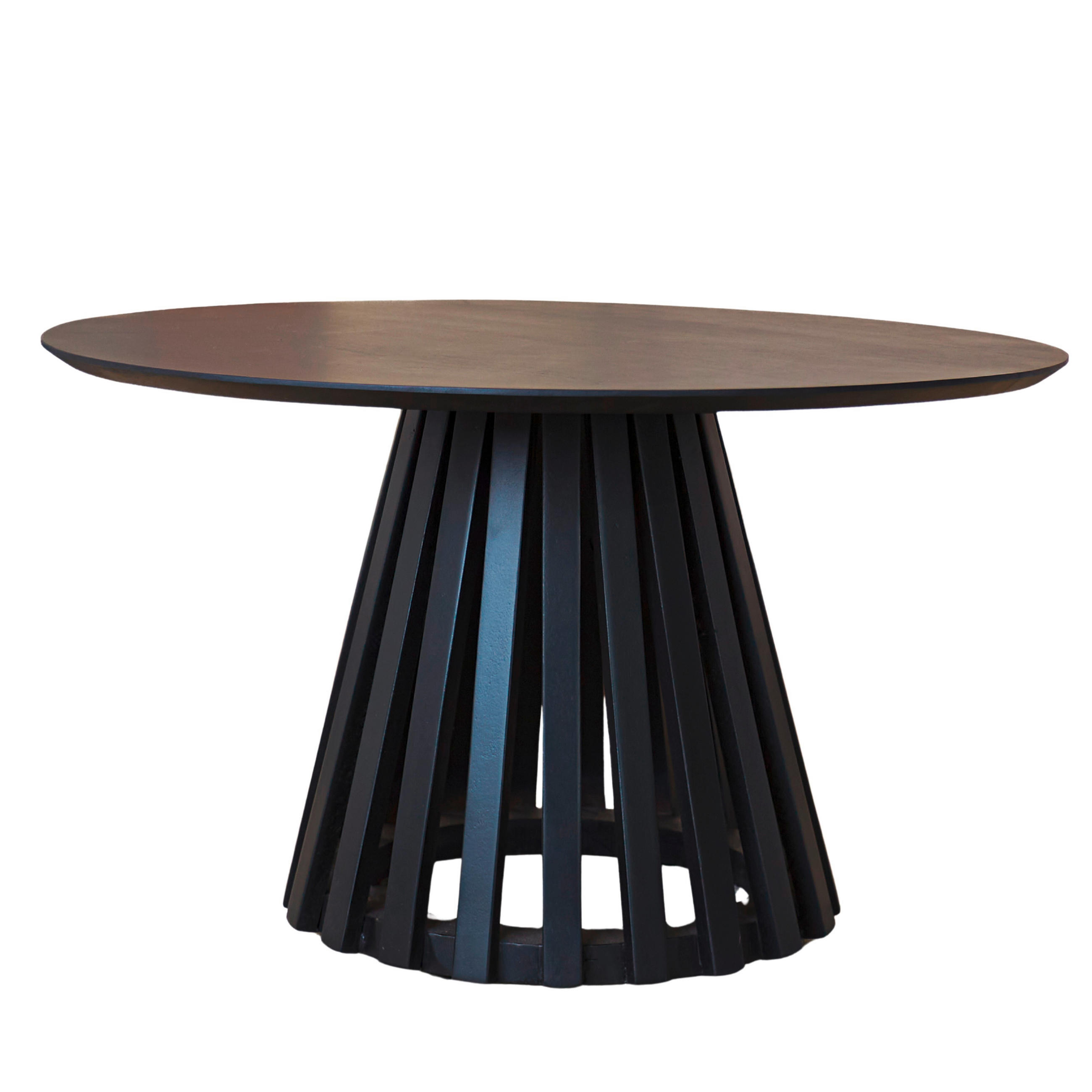 COUCHTISCH Mangoholz massiv 70/70/41 cm rund Schwarz  - Schwarz, MODERN, Holz/Metall (70/70/41cm) - MID.YOU