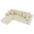 ECKSOFA Beige Cord  - Chromfarben/Beige, KONVENTIONELL, Kunststoff/Textil (195/293cm) - Carryhome