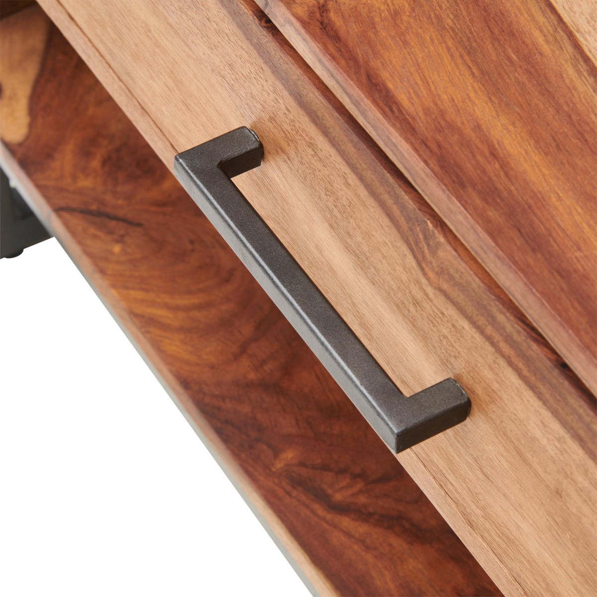 LOWBOARD Craft Line  in 175/49/40 cm  - Anthrazit/Naturfarben, LIFESTYLE, Glas/Holz (175/49/40cm) - MID.YOU