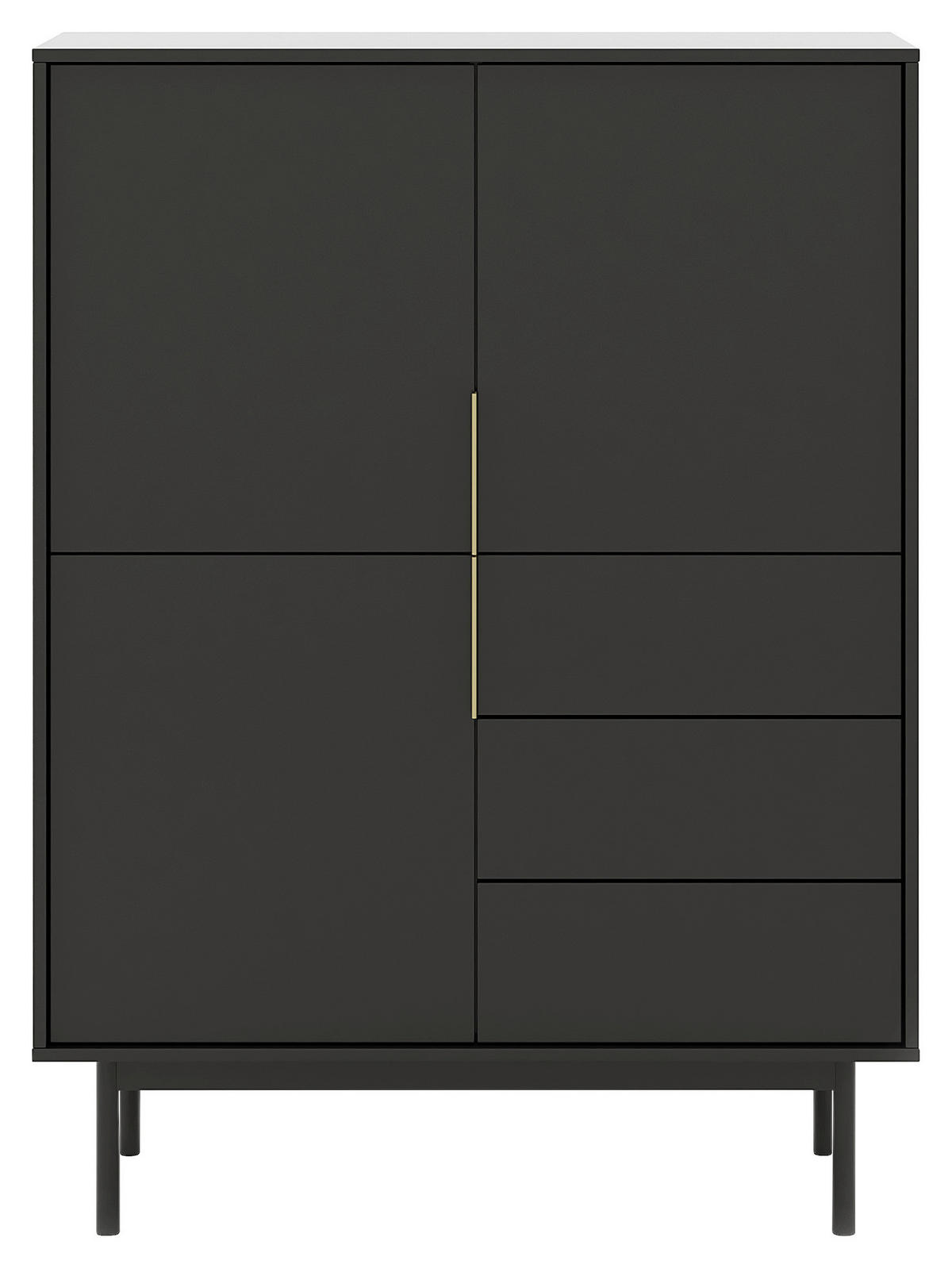 HIGHBOARD Viva  in 104/139,5/39 cm  - Goldfarben/Schwarz, Design, Holz/Holzwerkstoff (104/139,5/39cm) - Boxxx