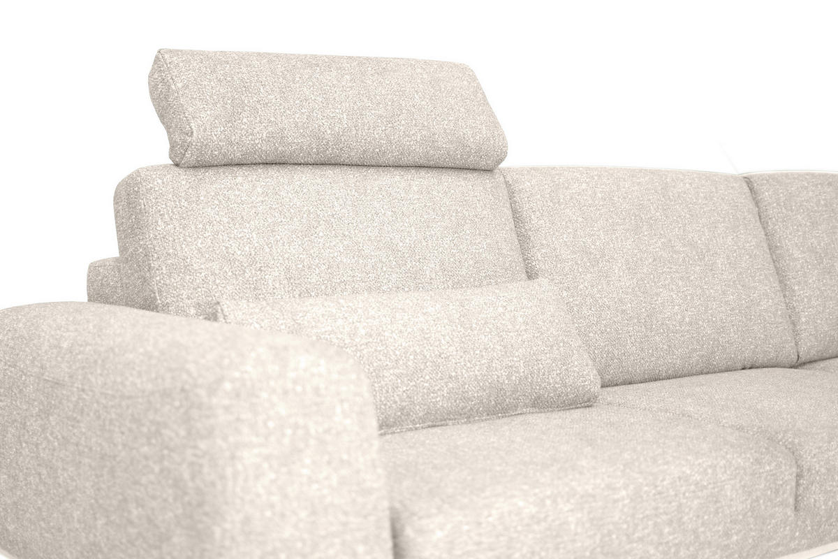 ECKSOFA in Struktur Beige  157/262 cm  - Beige/Schwarz, Design, Textil/Metall (157/262cm) - Novel