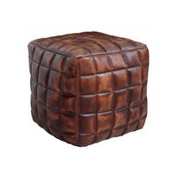 SITZWÜRFEL Braun  - Braun, Natur, Leder (39/41/39cm) - MID.YOU