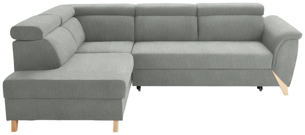 ECKSOFA in Struktur Grau  200/265 cm  - Naturfarben/Grau, KONVENTIONELL, Holz/Textil (200/265cm) - Stylife