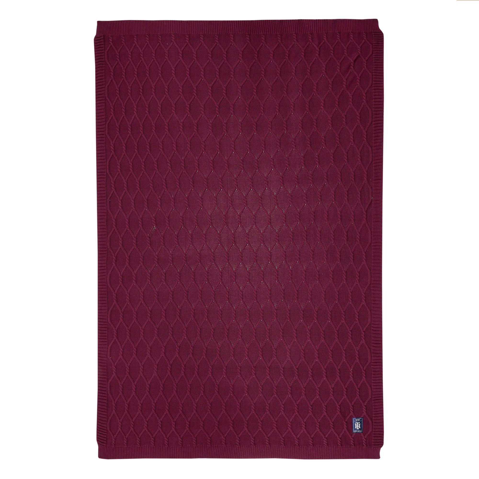 WOHNDECKE Twist 130/170 cm  - Weinrot, Design, Textil (130/170cm) - Tommy Hilfiger