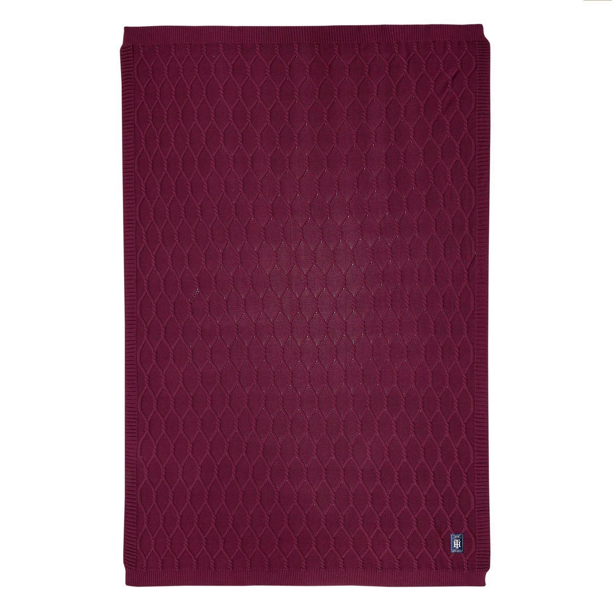 WOHNDECKE Twist 130/170 cm  - Weinrot, Design, Textil (130/170cm) - Tommy Hilfiger