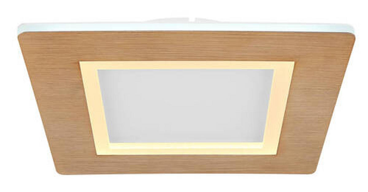 PLAFONIERĂ CU LED - alb/opal, Natur, plastic/metal (30/30/5cm) - Globo