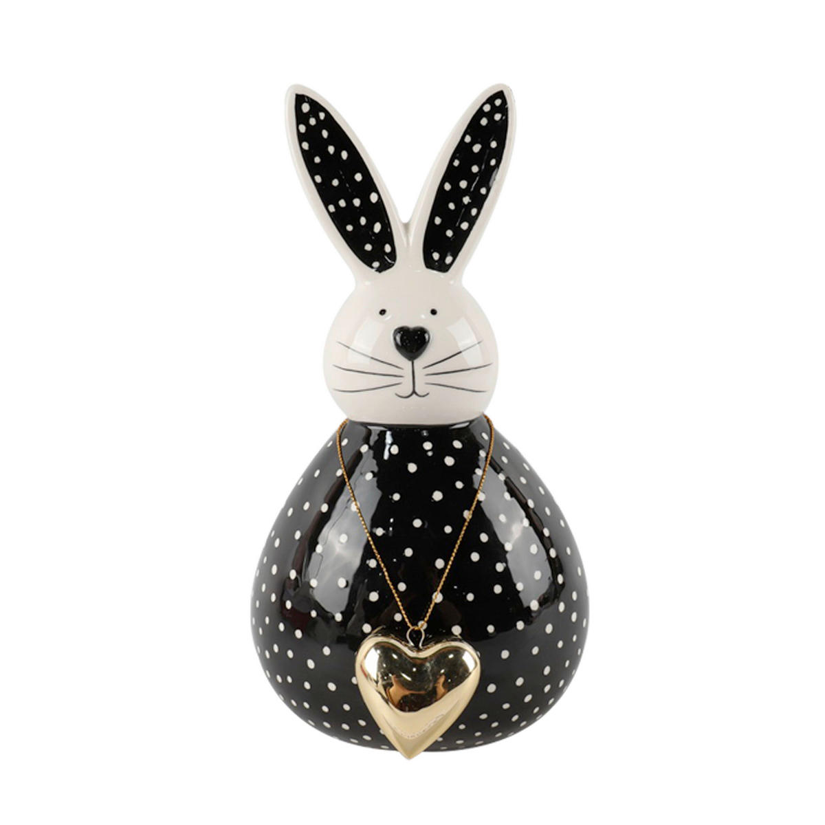 DEKOHASE - Goldfarben/Schwarz, LIFESTYLE, Keramik (13,1/23,4/12,9cm)