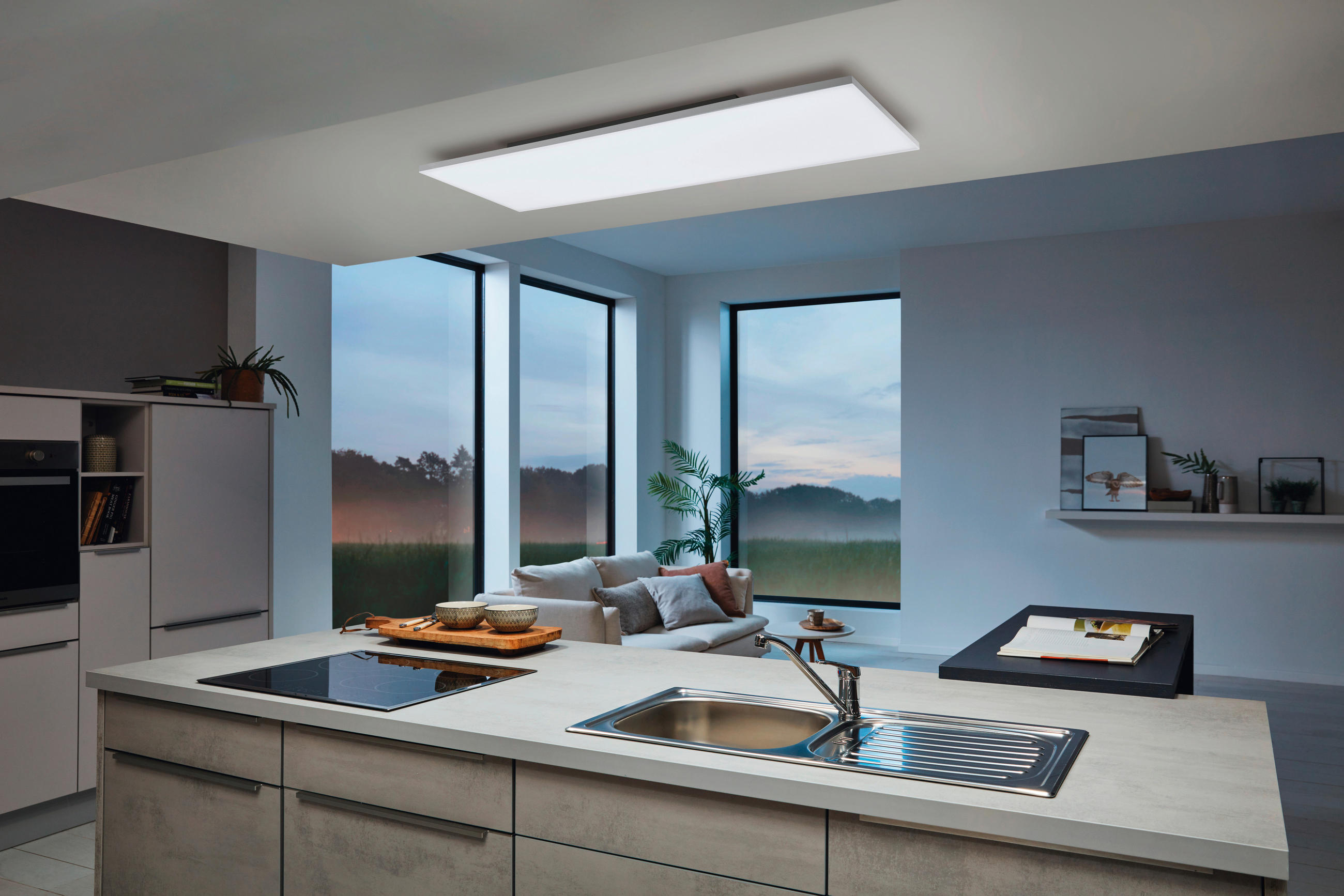 LED-DECKENLEUCHTE Turcona-Z  Smart 120/30/5 cm   - Weiß, Design, Kunststoff/Metall (120/30/5cm) - Eglo