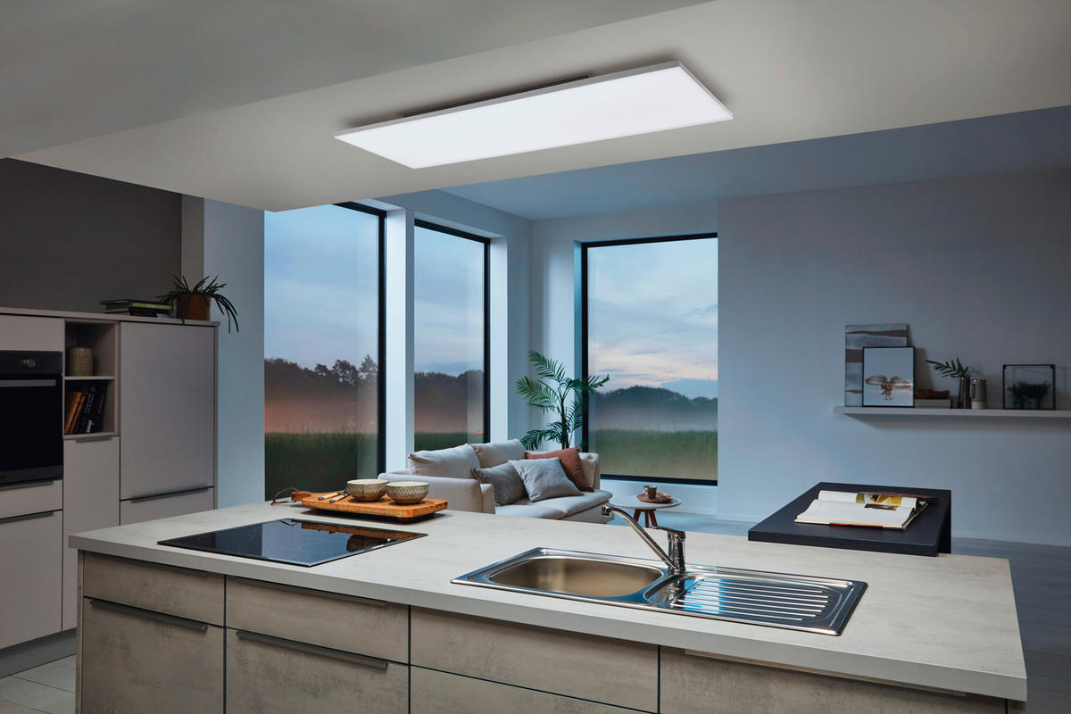 LED-DECKENLEUCHTE Turcona-Z  Smart 120/30/5 cm   - Weiß, Design, Kunststoff/Metall (120/30/5cm) - Eglo