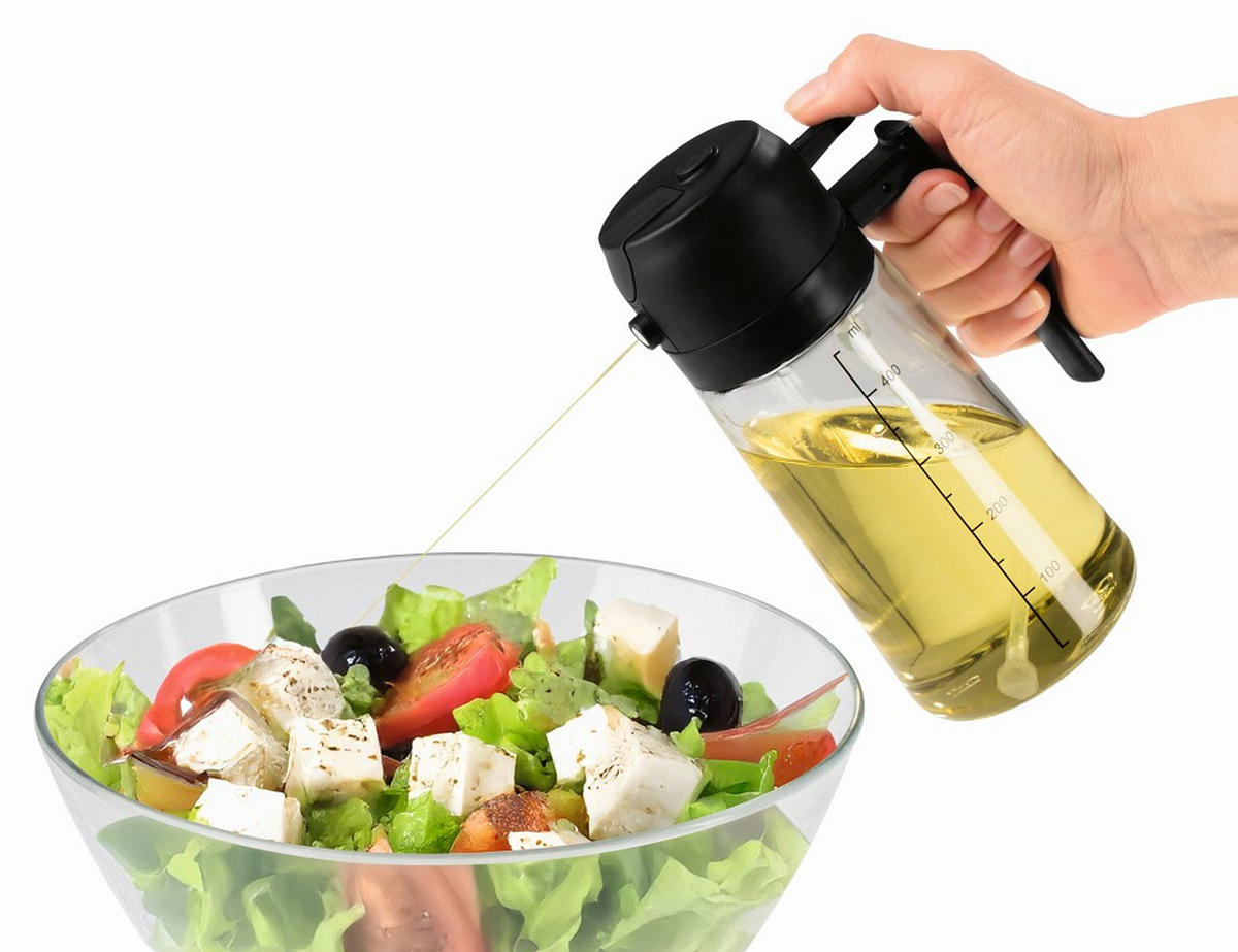 ÖLSPRÜHER - Transparent/Schwarz, Basics, Glas/Kunststoff - GOURMETMAXX