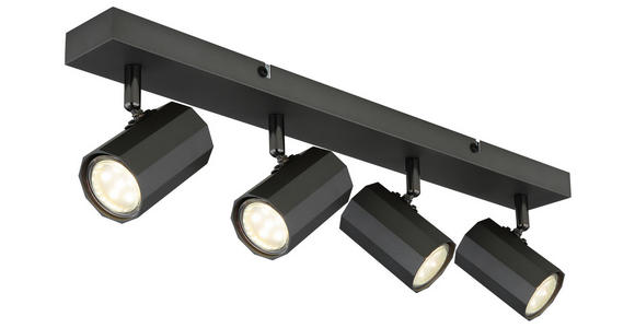 DECKENLEUCHTE 53/6/14,5 cm  - Grau, Design, Metall (53/6/14,5cm) - Novel