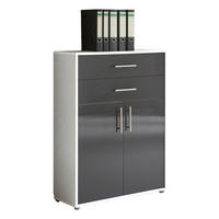 AKTENSCHRANK 84,5/114/33 cm  - Anthrazit Hochglanz/Weiß, MODERN, Holzwerkstoff (84,5/114/33cm) - MID.YOU
