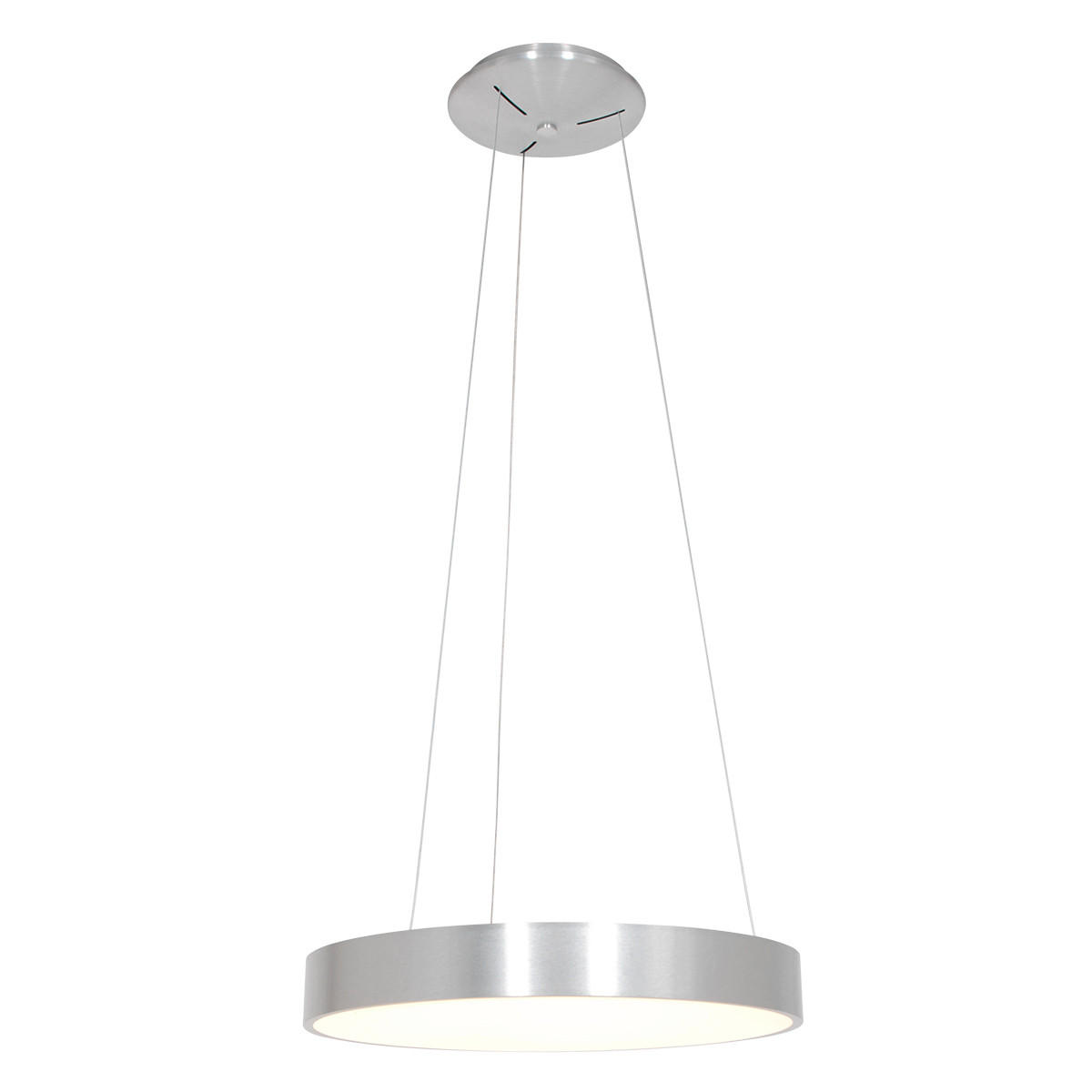 PENDELLEUCHTE Ringlede 48/165 cm   - Edelstahlfarben, Design, Kunststoff/Metall (48/165cm)