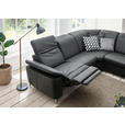 ECKSOFA in Echtleder Anthrazit - Chromfarben/Anthrazit, KONVENTIONELL, Leder/Metall (292/242cm) - Cantus