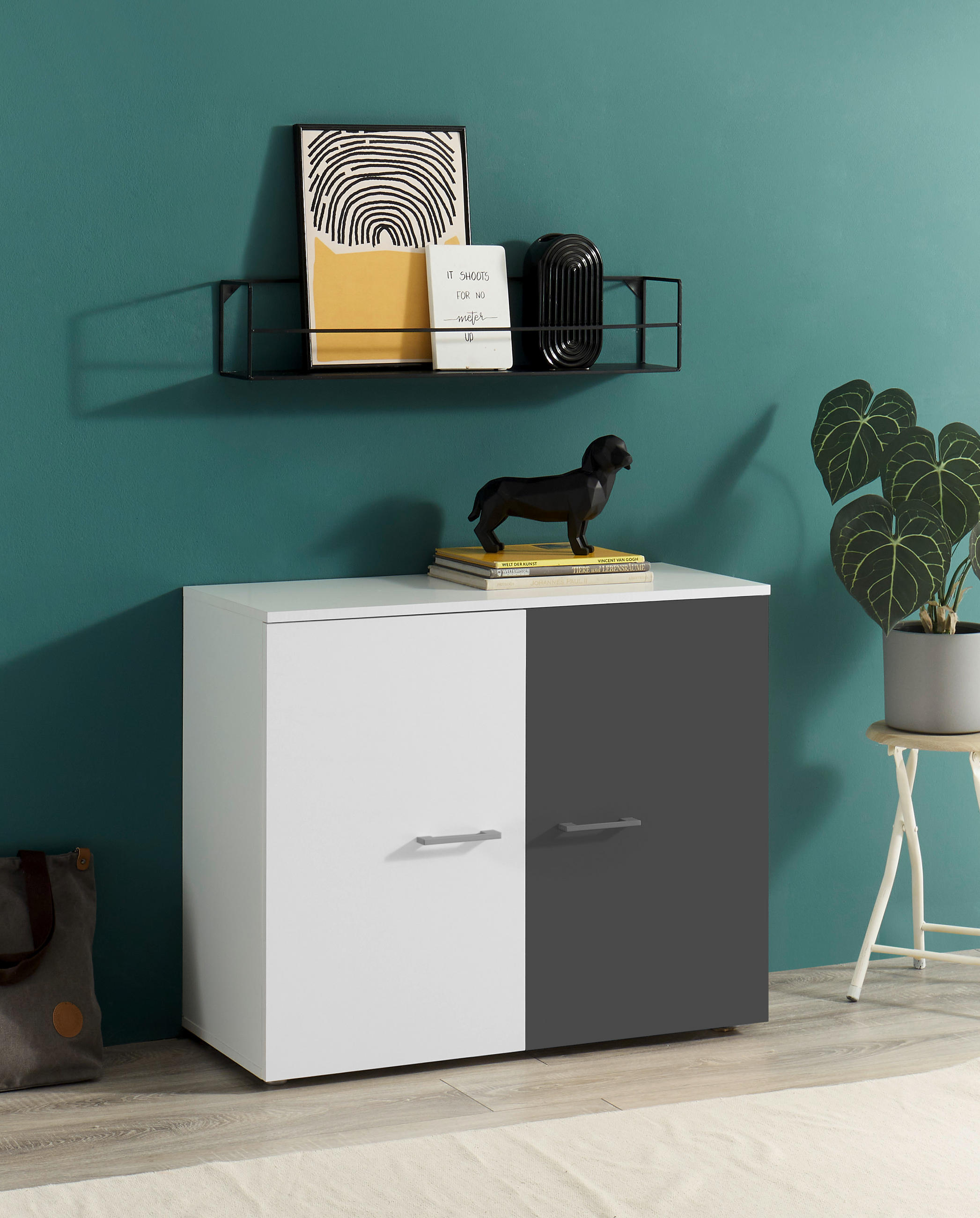 KINDERKOMMODE 90/74/37 cm - Alufarben/Graphitfarben, MODERN, Holzwerkstoff/Kunststoff (90/74/37cm) - Carryhome