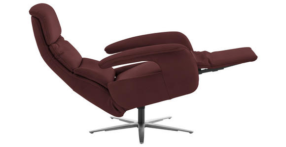RELAXSESSEL in Leder Beere  - Edelstahlfarben/Beere, Design, Leder/Metall (76/119/86cm) - Dieter Knoll